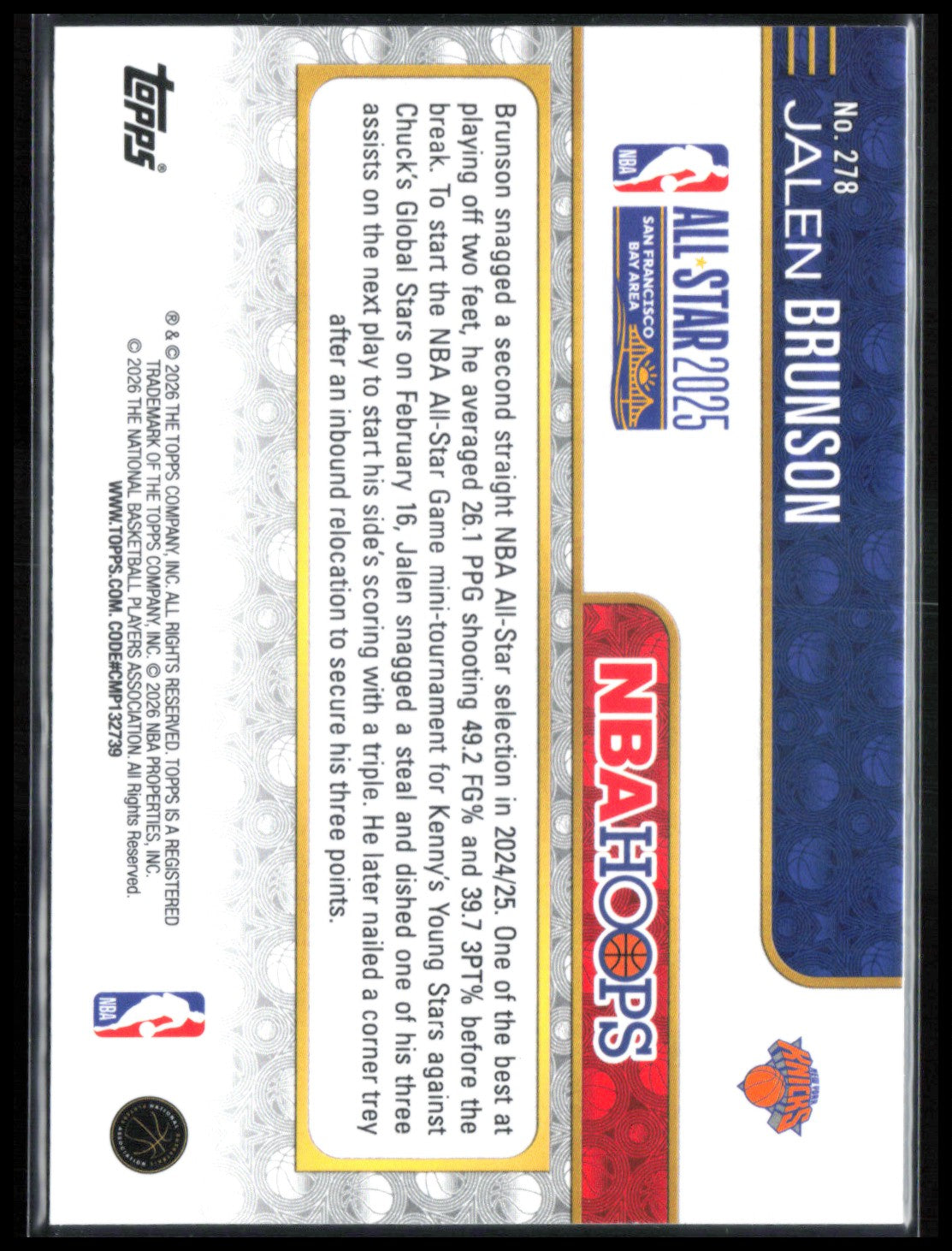 Jalen Brunson Basketball Parallel