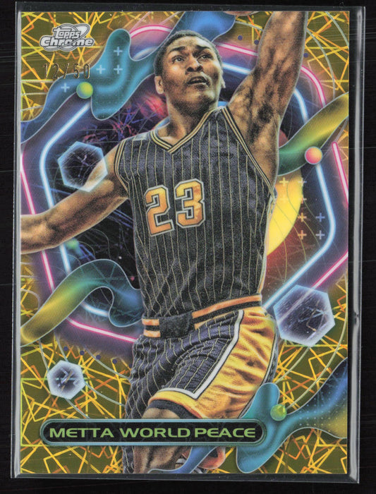 Metta World Peace Gold Laser /50 2024 Topps Chrome Cosmic