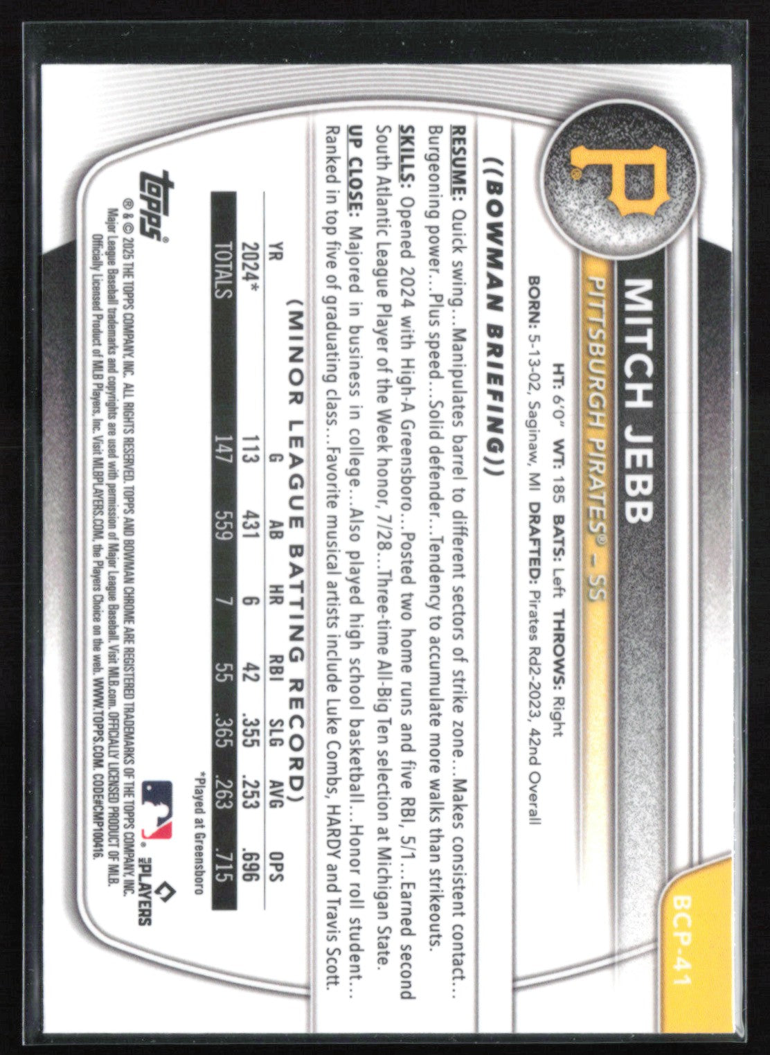 Mitch Jebb 1st Bowman