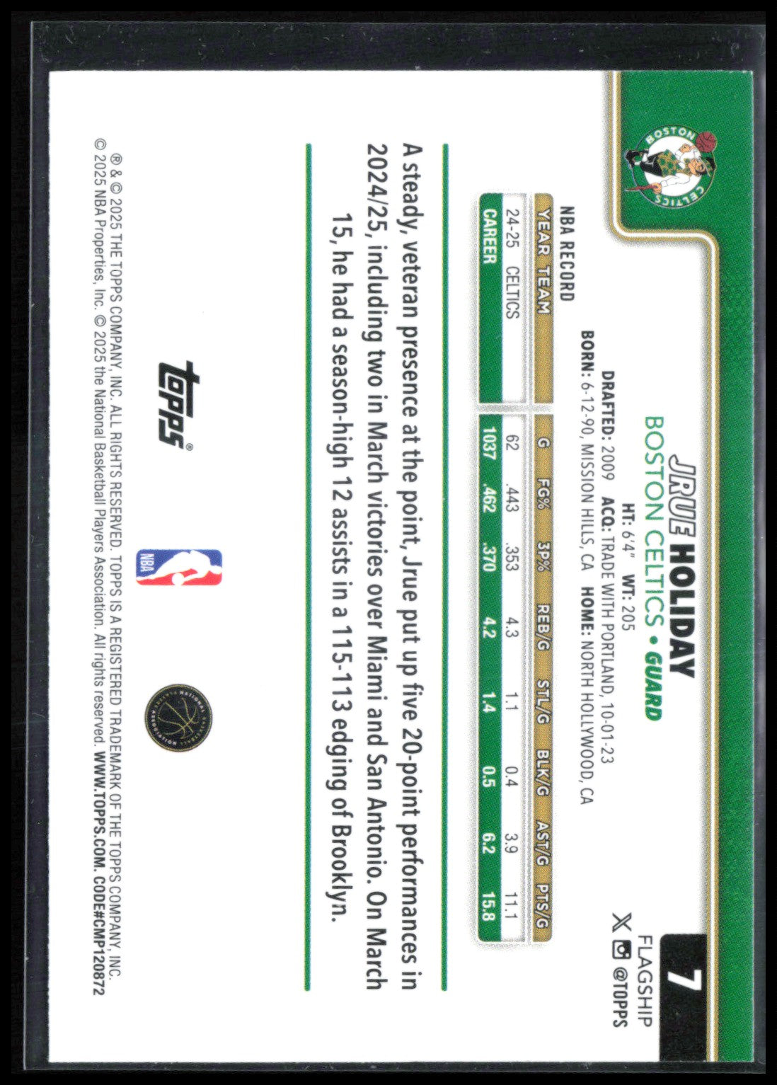 Jrue Holiday 2025 Topps Gold