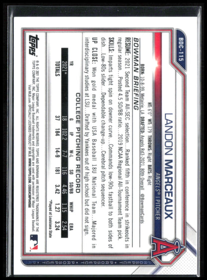 Landon Marceaux 1st Bowman Green /99