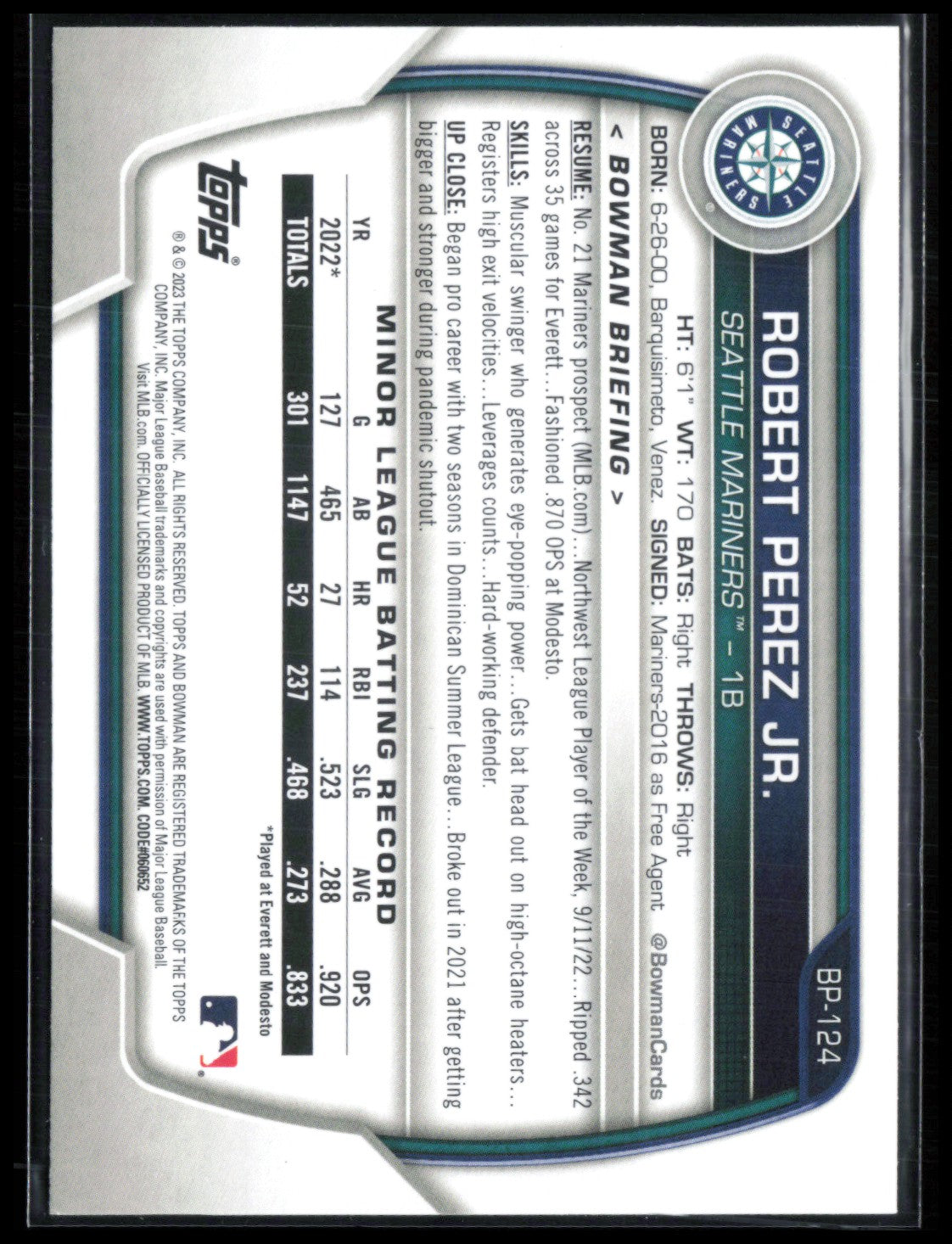 Robert Perez Jr. 1st Bowman
