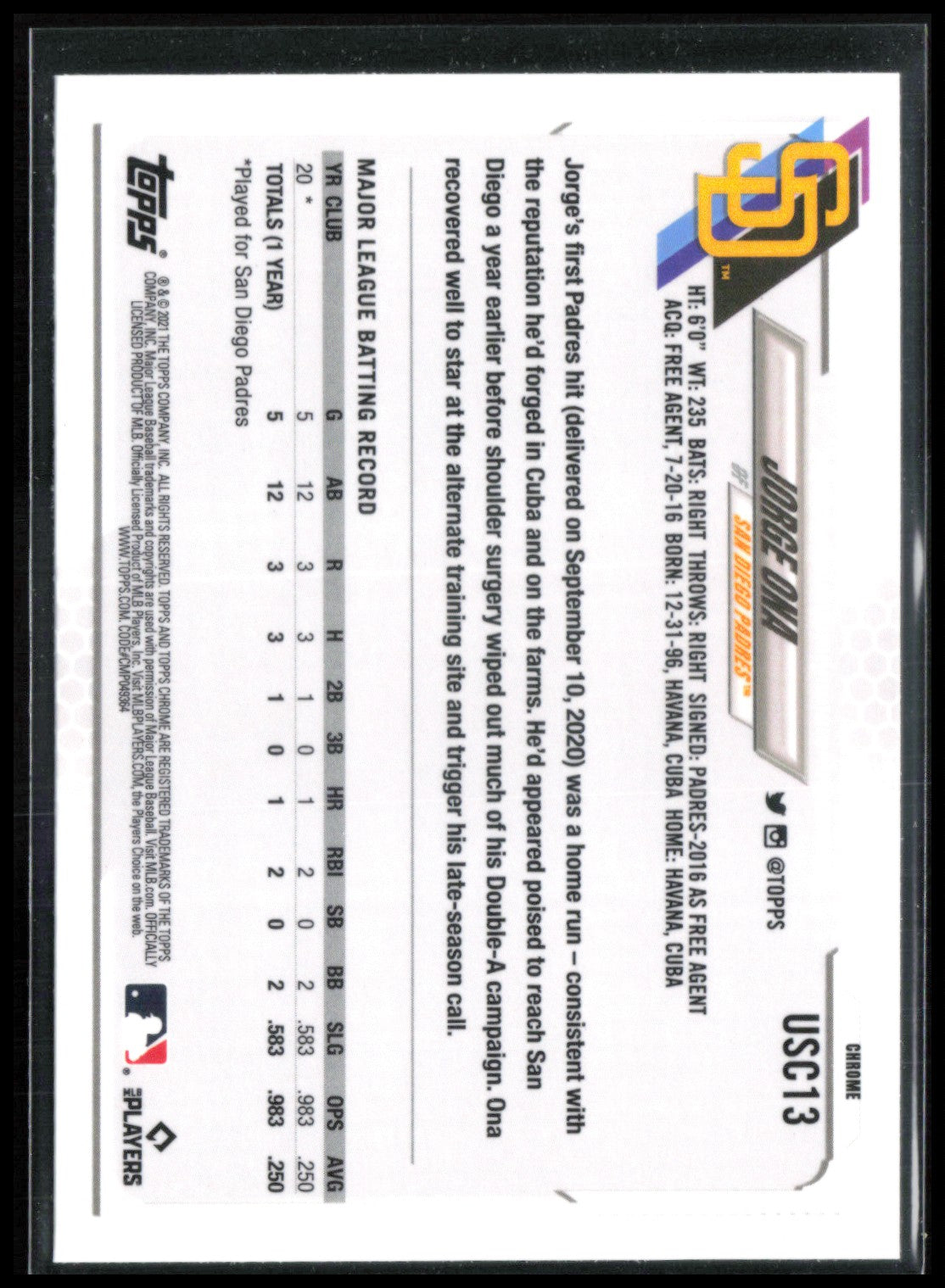Jorge Ona RC Purple Refractor