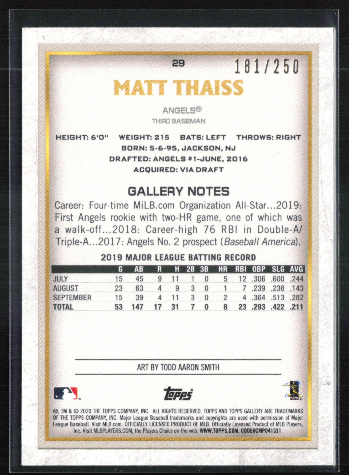 Matt Thaiss RC /250