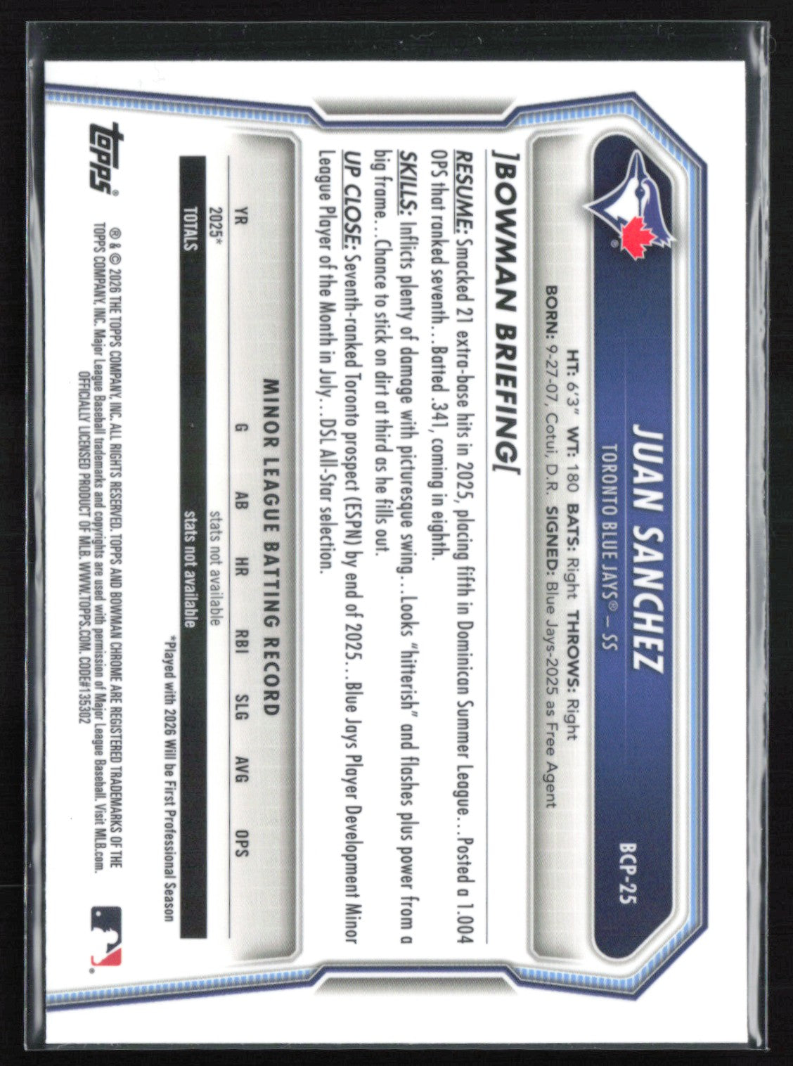 Juan Sanchez 1st Bowman