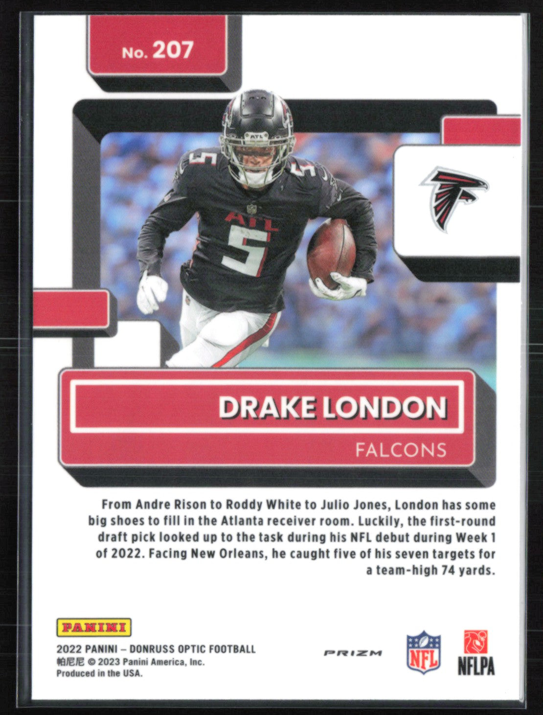 Drake London RC Rated Rookie Pink Holo