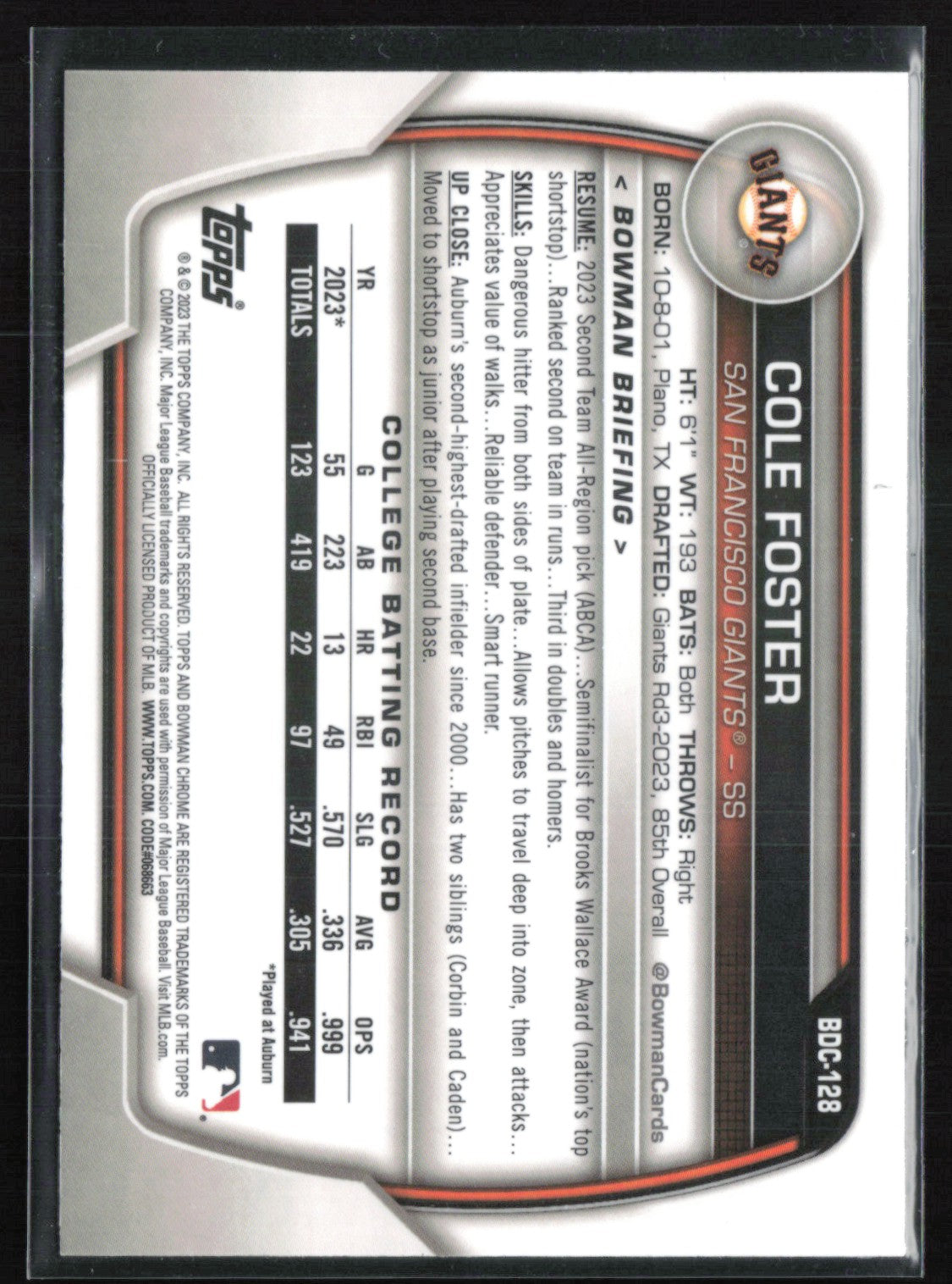 Cole Foster 1st Bowman