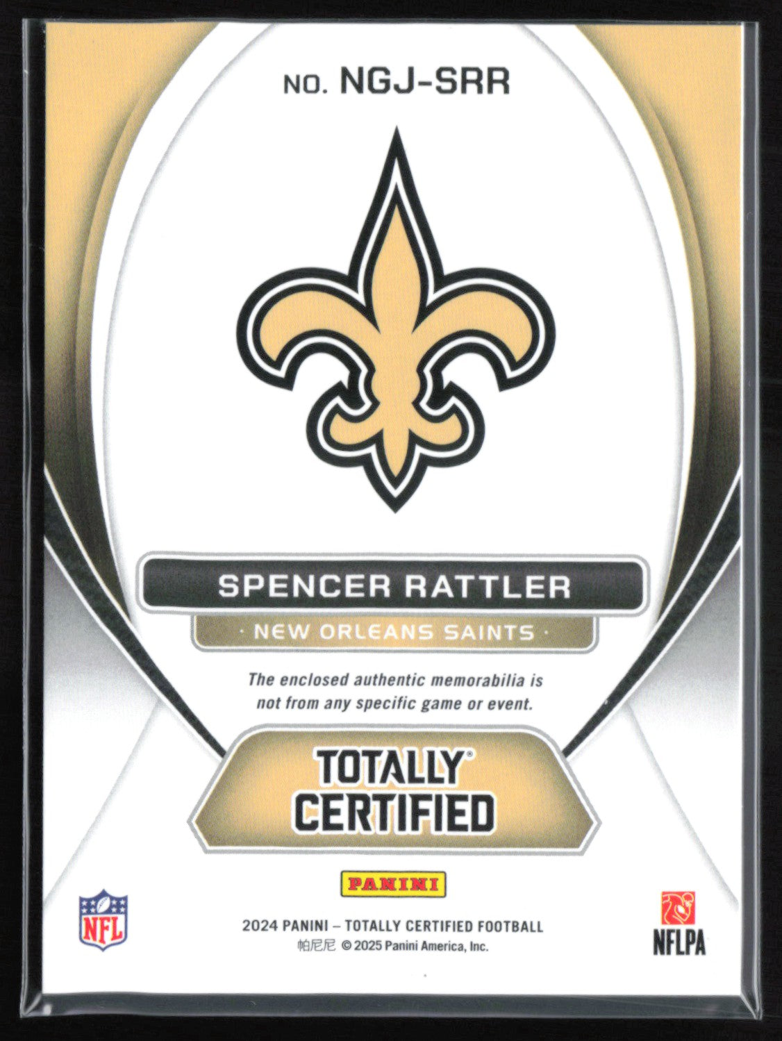 2024 Panini Totally Certified New Generation Jerseys NGJ-SRR Spencer ...