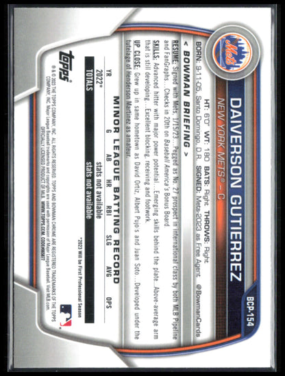 Daiverson Gutierrez 1st Bowman Chrome