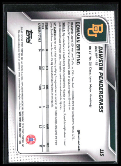 Dawson Pendergrass 1st Bowman Fucshia /225