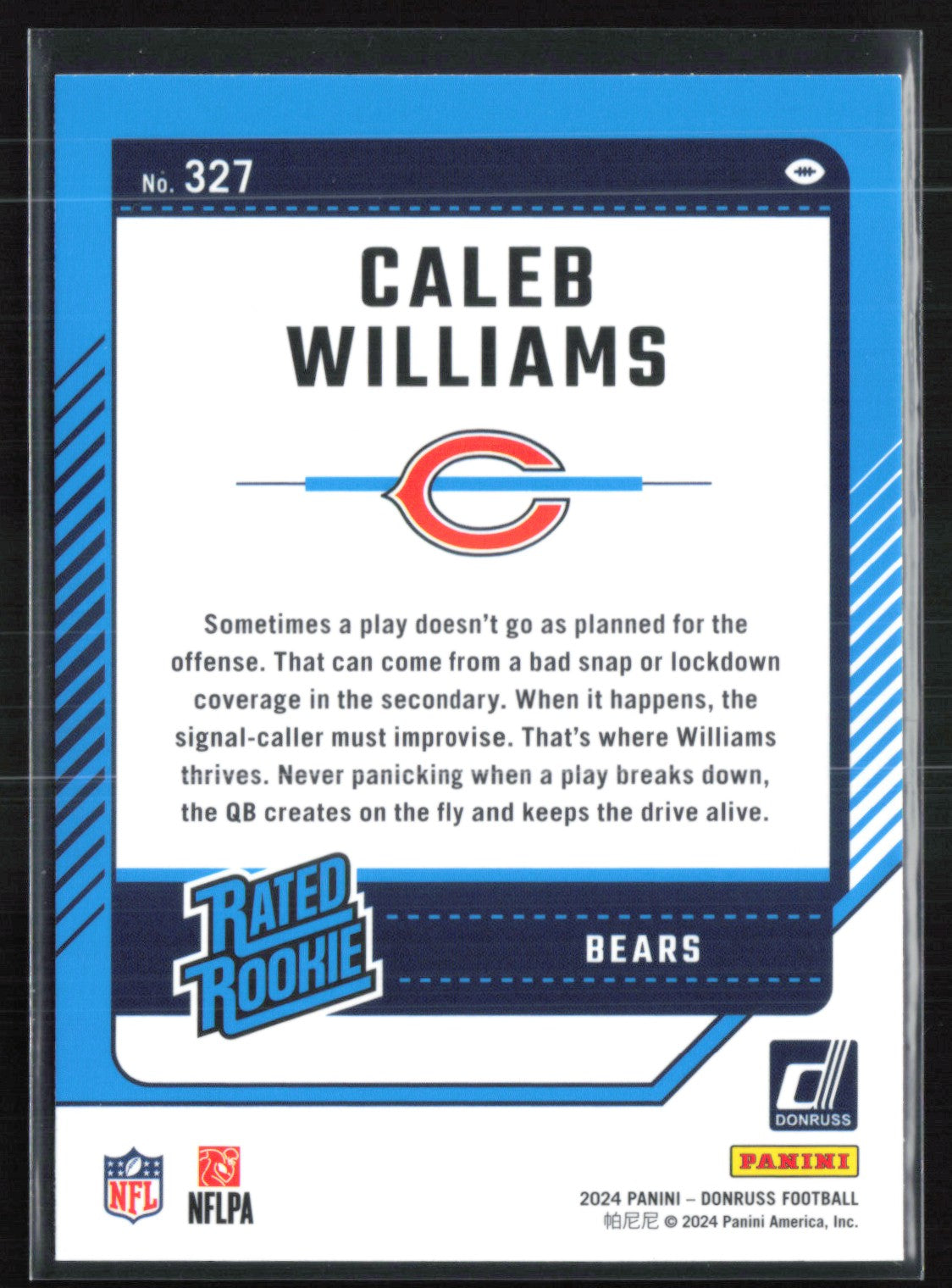 Caleb Williams RC 2024 Donruss Rated Rookie