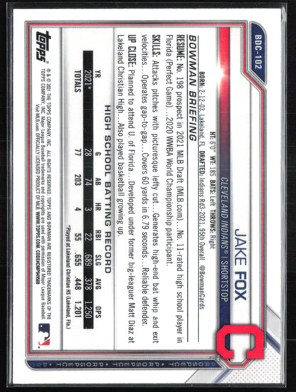 Jake Fox 1st Bowman Sky Blue