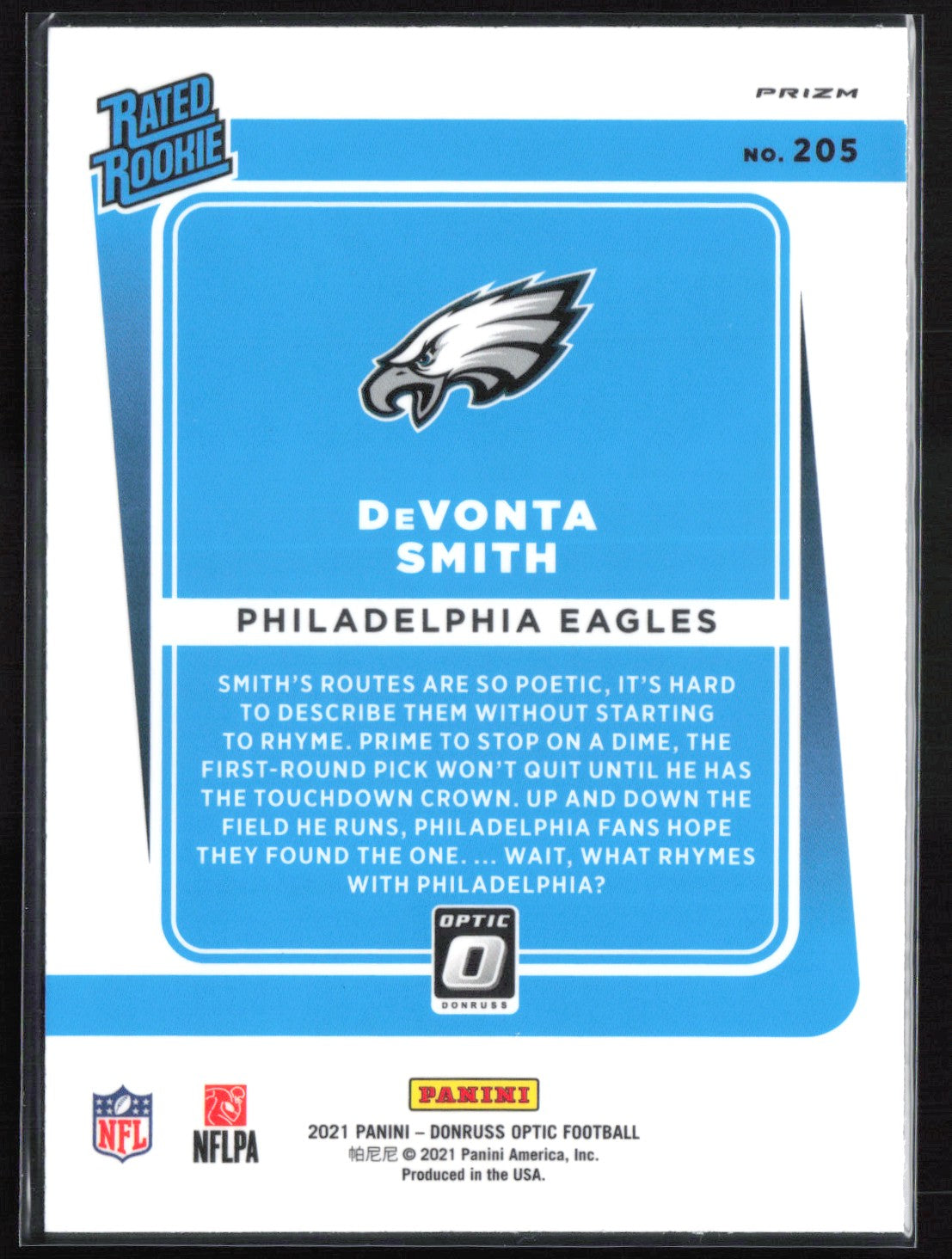 DeVonta Smith RC Purple Shock Optic Rated Rookie