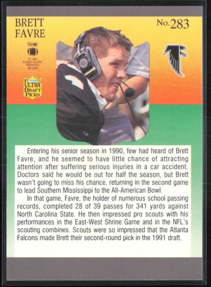 Brett Favre 1991 Fleer Ulra Draft Picks