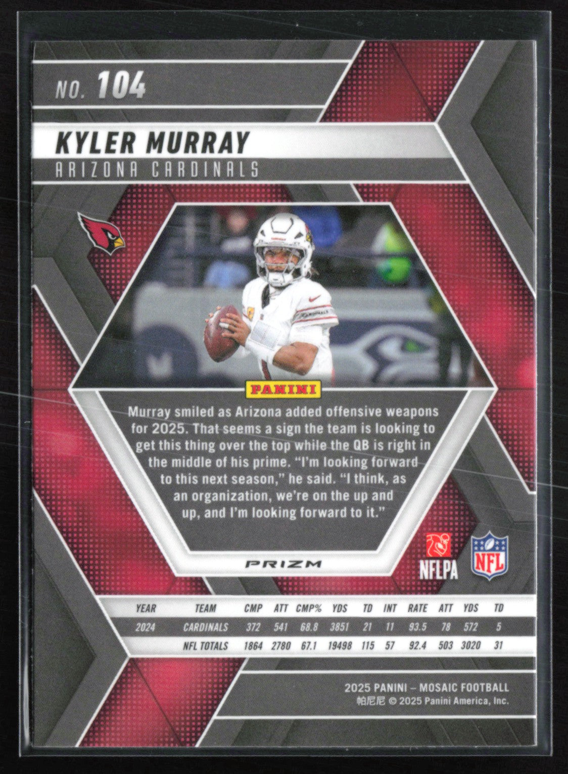 2025 Panini Mosaic Green 104 Kyler Murray Green Mosaic – Dollar Box