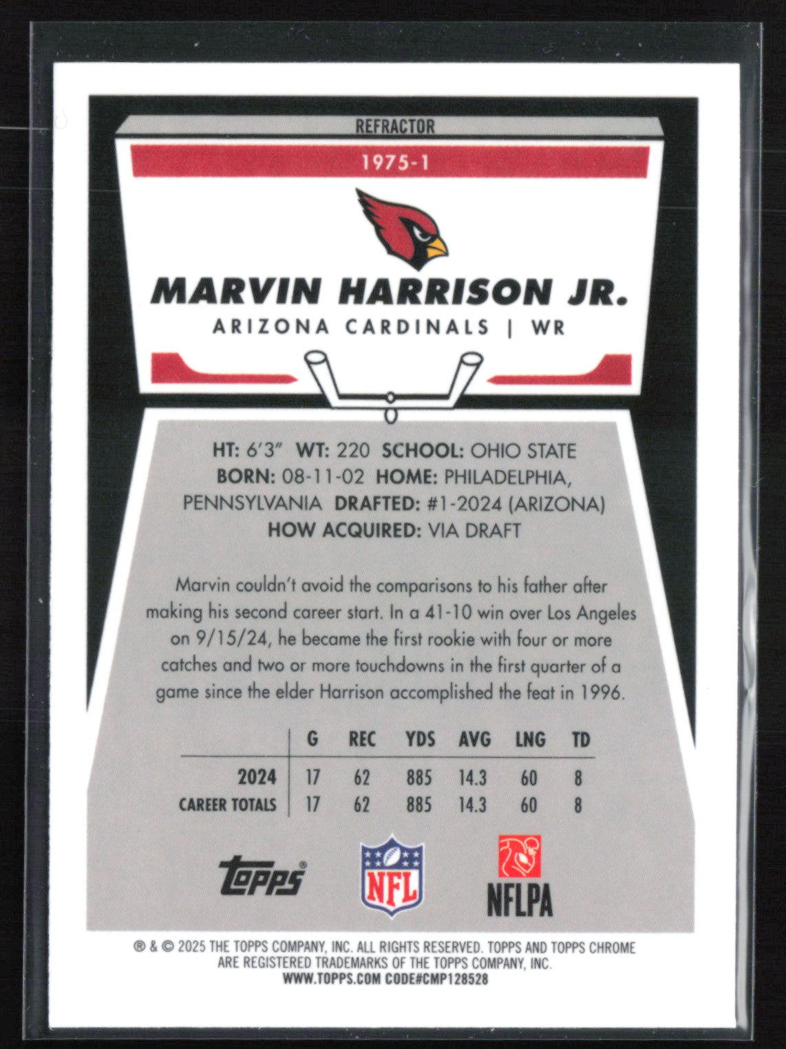 Marvin Harrison Jr. Refractor Retro