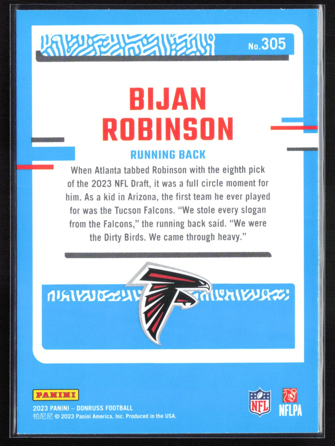 Bijan Robinson RC Rated Rookie