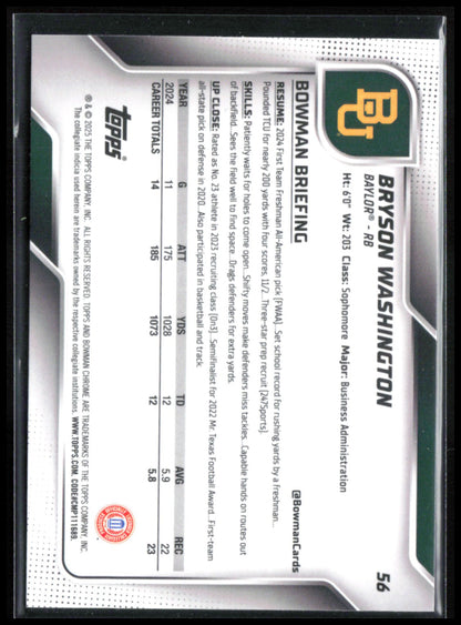 Bryson Washington 1st Bowman Fuchsia Mini Diamond /225