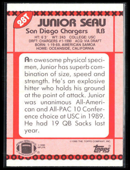 Junior Seau 1990 Topps Traded