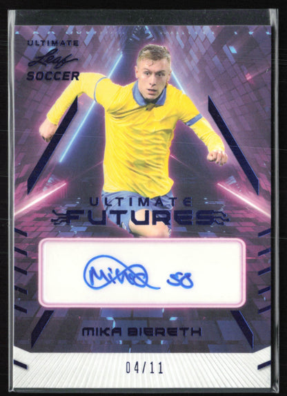 Mike Biereth Auto /11 2022 Ultimate Futures Leaf Soccer