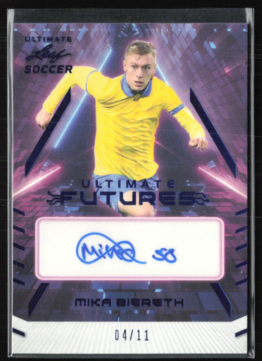 Mike Biereth Auto /11 2022 Ultimate Futures Leaf Soccer