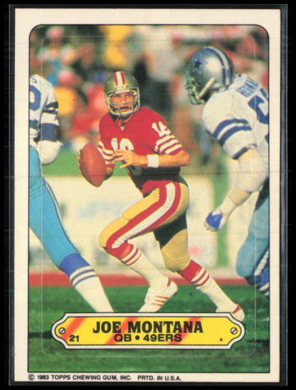Joe Montana 1983 Topps Sticker