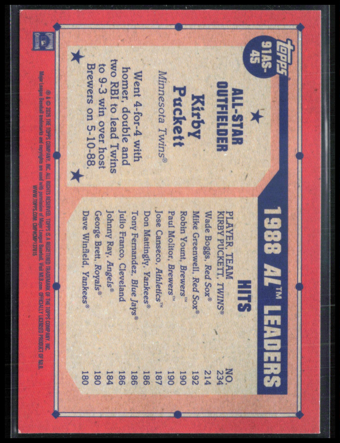 Kirby Puckett Crackle Foil