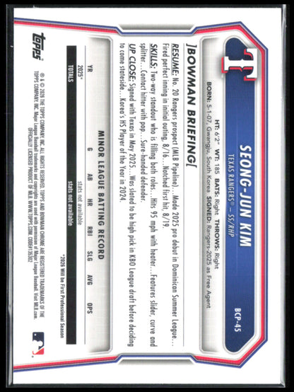 Seong-Jun Kim 1st Bowman Chrome