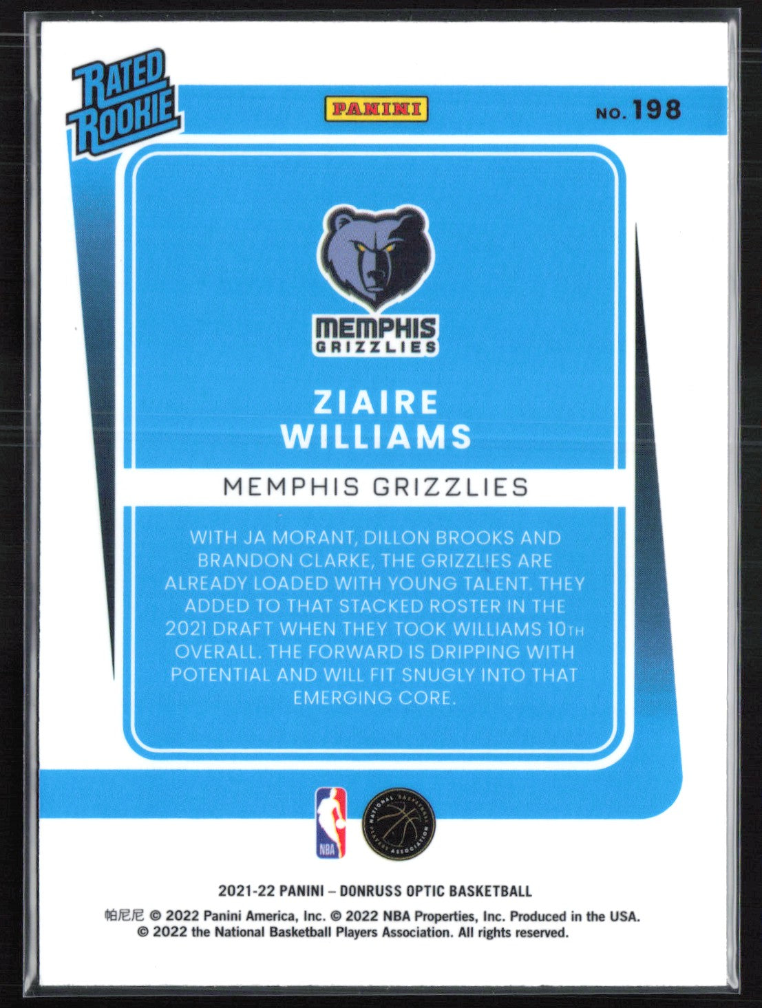 Ziaire Williams RC Rated Rookie