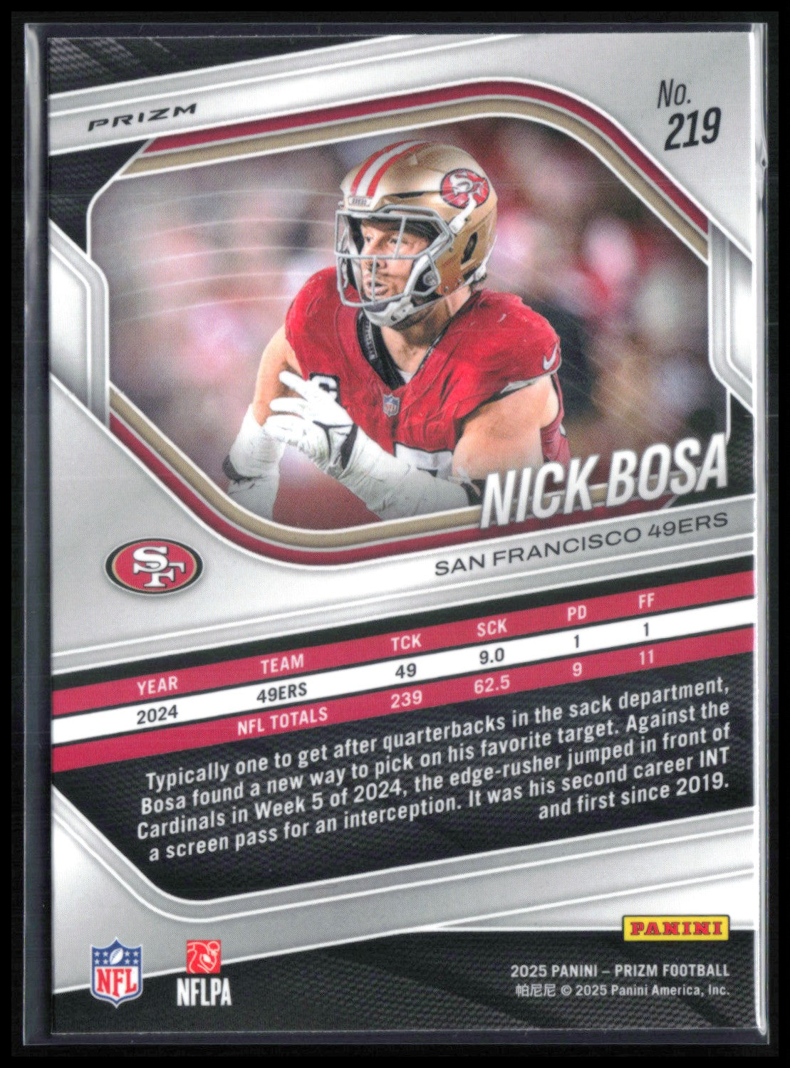Nick Bosa Silver Prizm