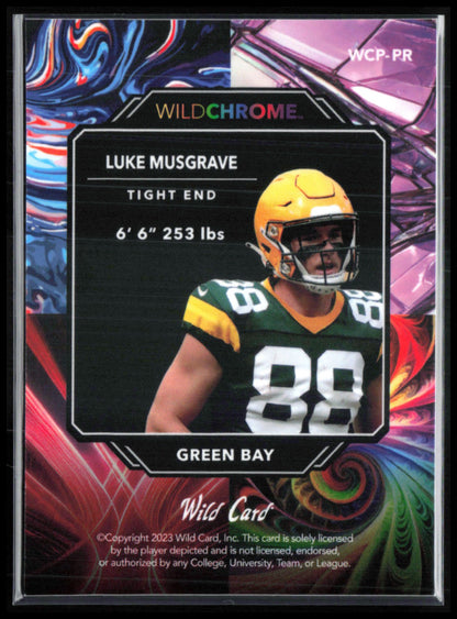 Luke Musgrave RC /3 Wild Card Wildchrome Pro Look Football Promo