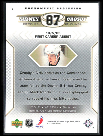 Sidney Crosby Phenomenal Beginning 2005 UD