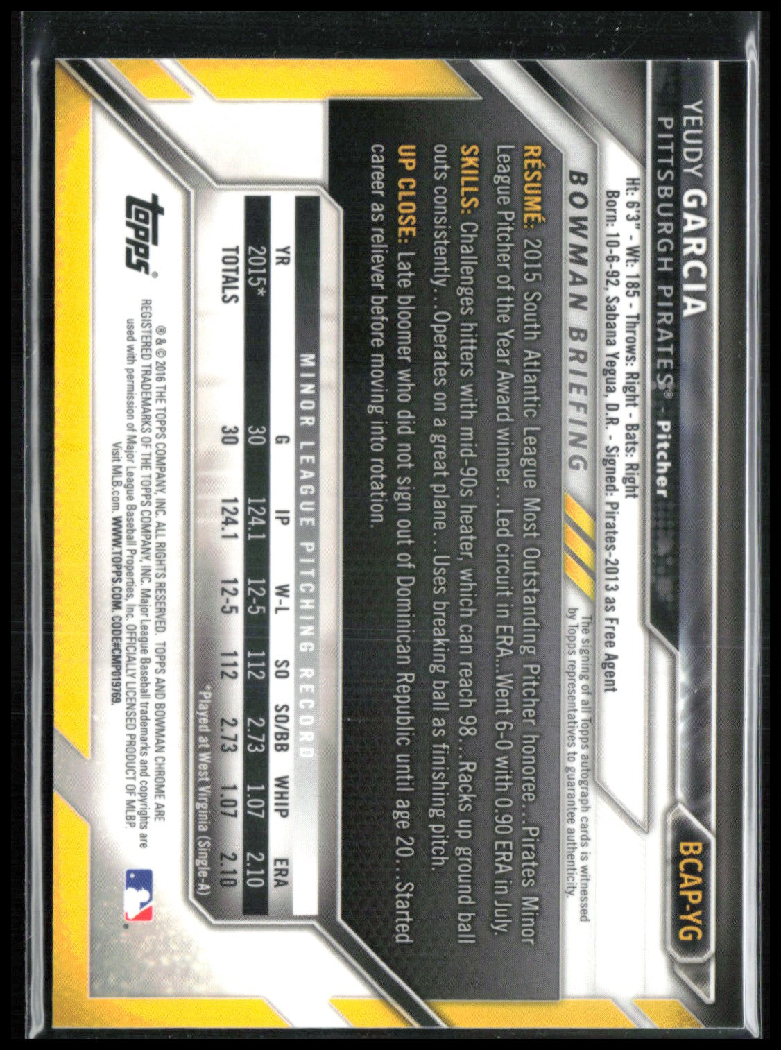 Yeudy Garcia 1st Bowman Auto