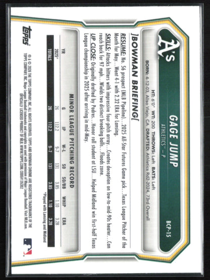 Gage Jump 1st Bowman Chrome