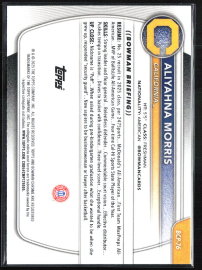 Aliyahna Morris 1st Bowman Mojo