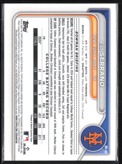 Eli Serrano 1st Bowman Chrome