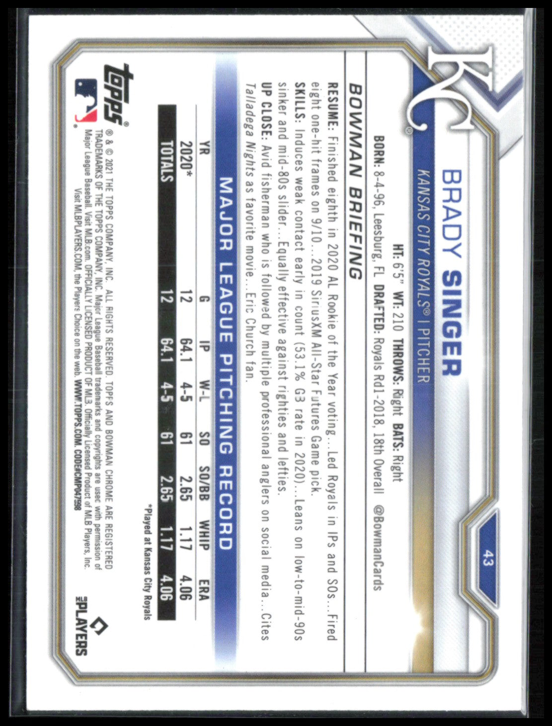 Brady Singer RC
