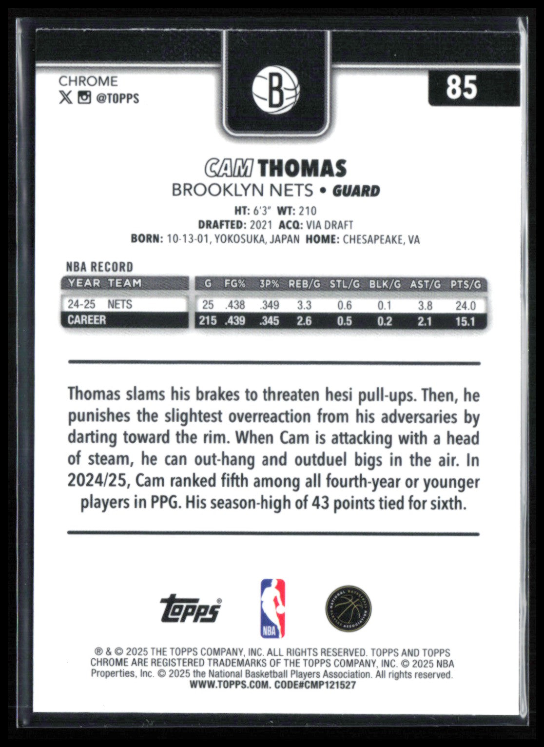 Cam Thomas Yellow Raywave /275