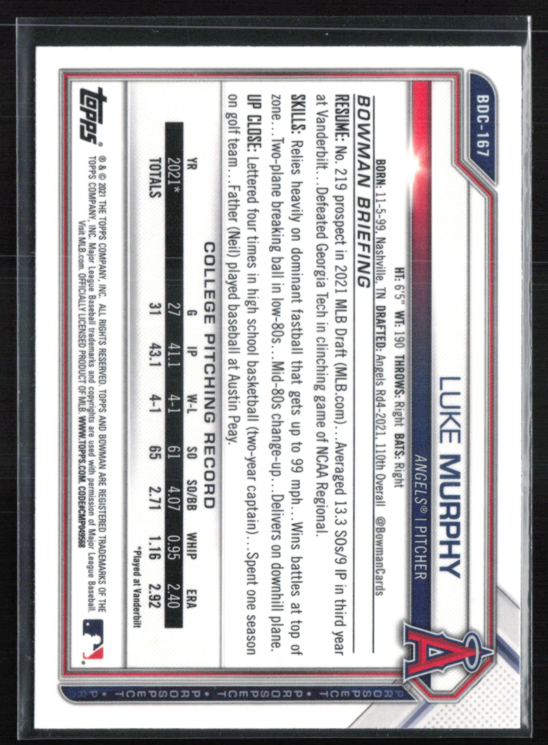 Luke Murphy 1st Bowman B&W Raywave