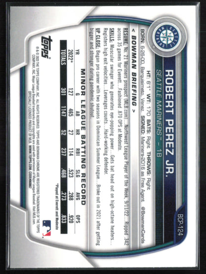 Robert Perez Jr. 1st Bowman Mojo