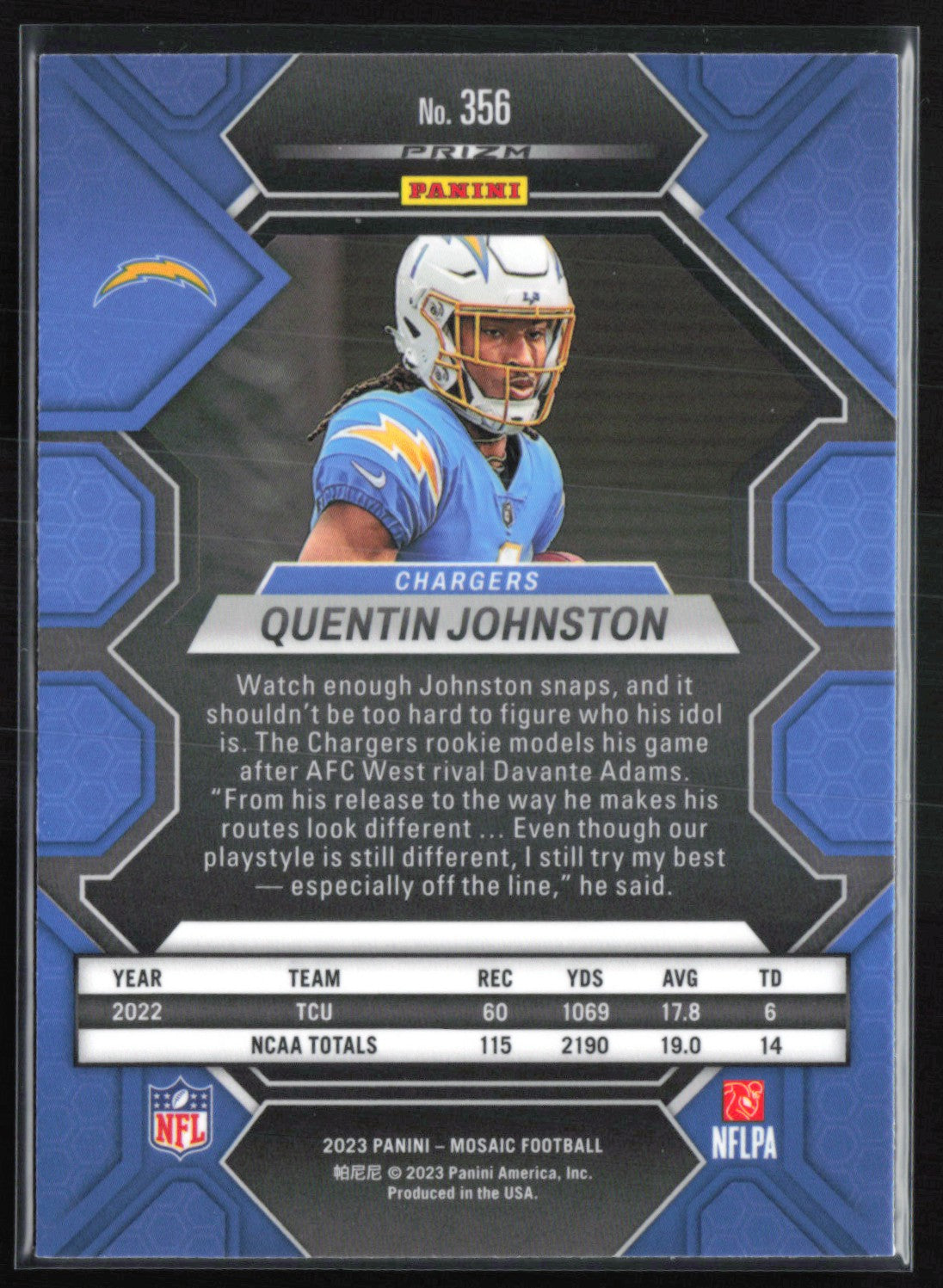 Quentin Johnston RC Reactive Blue