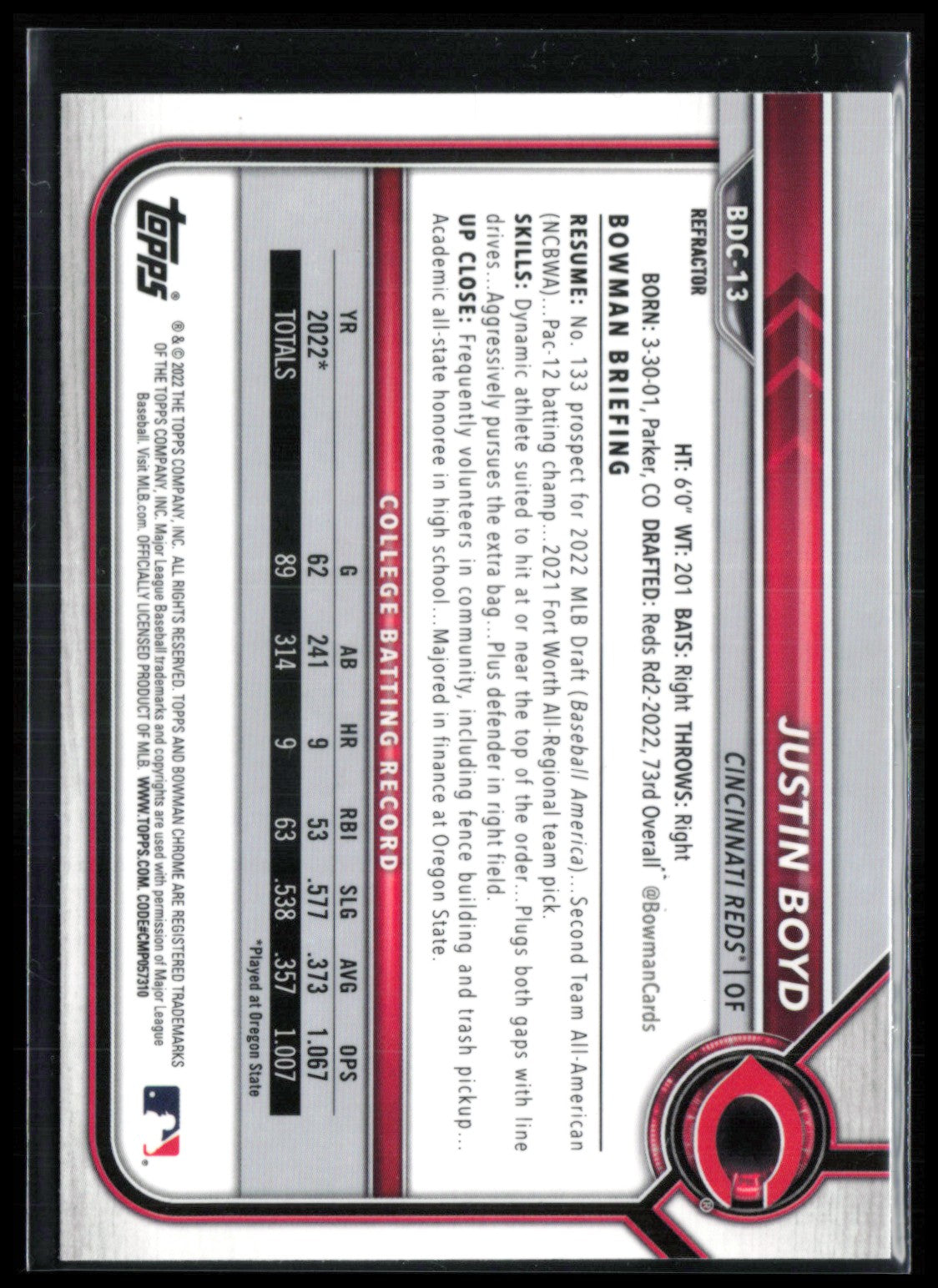 Justin Boyd 1st Bowman Refractor