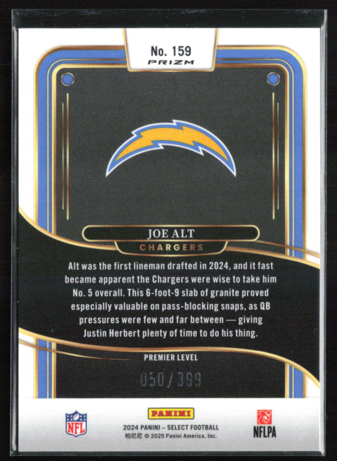 2024 Panini Select Orange Prizm Shock 159 Joe Alt RC Orange Shock