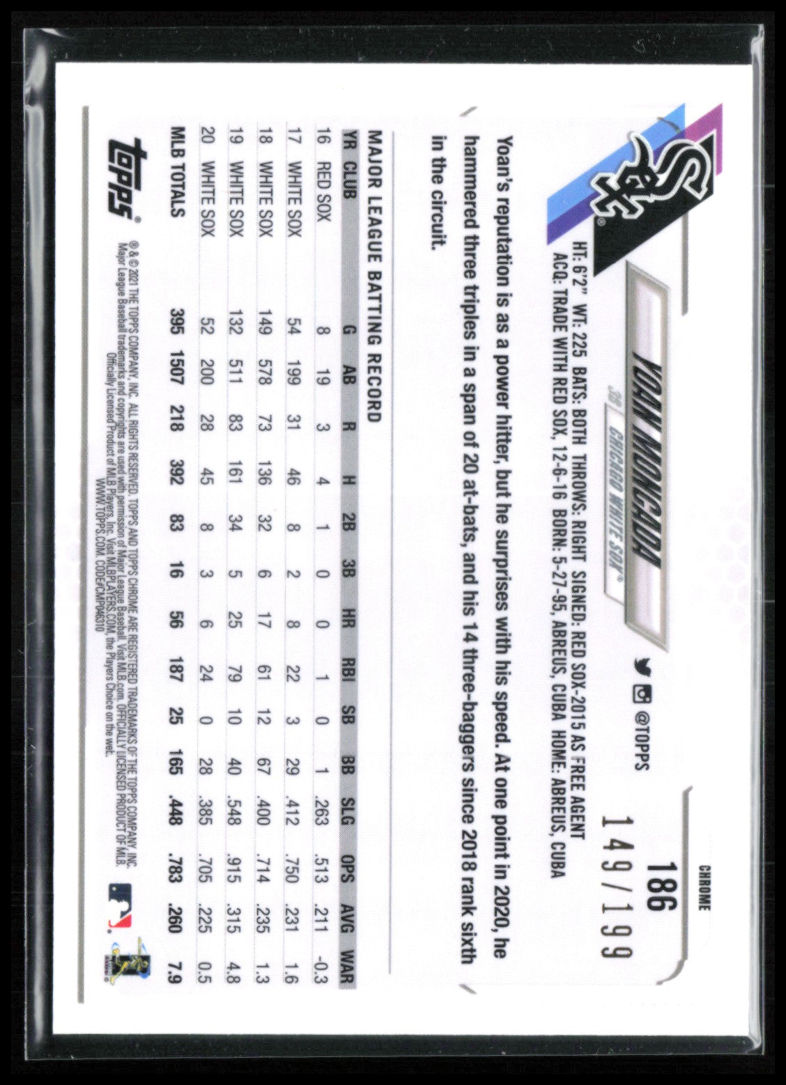 Yoan Moncada Aqua Refractor /199
