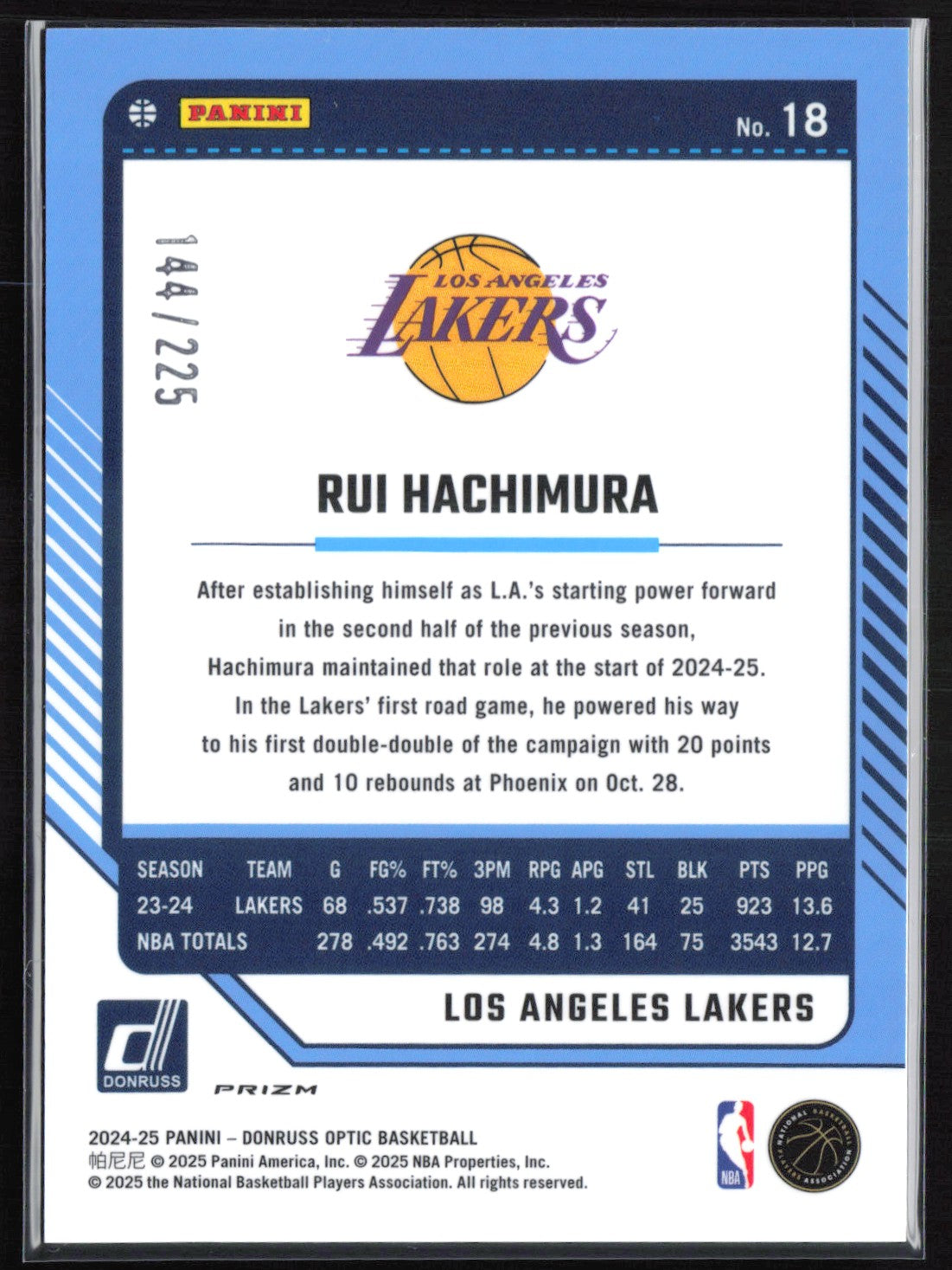 Rui Hachimura Orange Flash /225