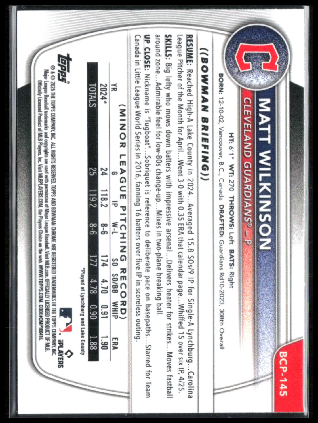 Matt Wilkinson 1st Bowman Reptilian