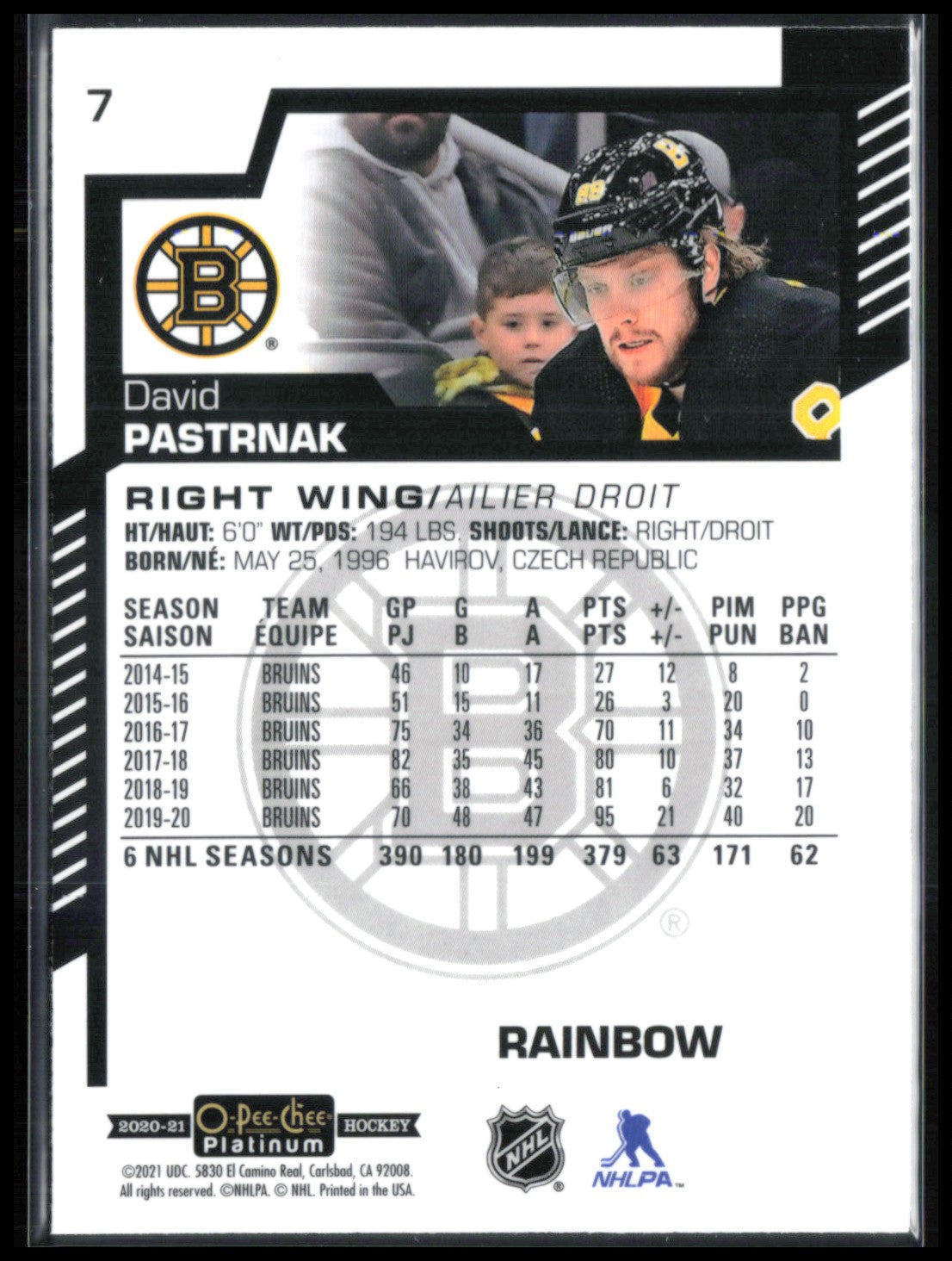 David Pastrnak Rainbow Refractor