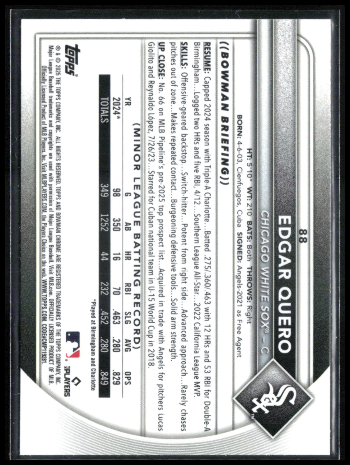 Edgar Quero RC Red Rookie Logo