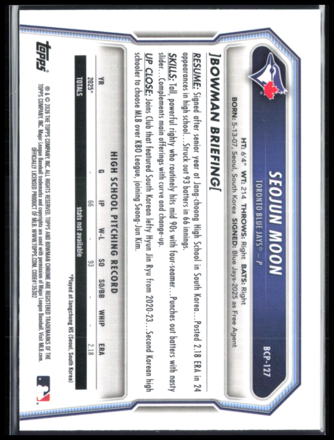Seojun Moon 1st Bowman Laser