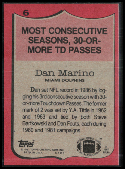 Dan Marino 1987 Topps